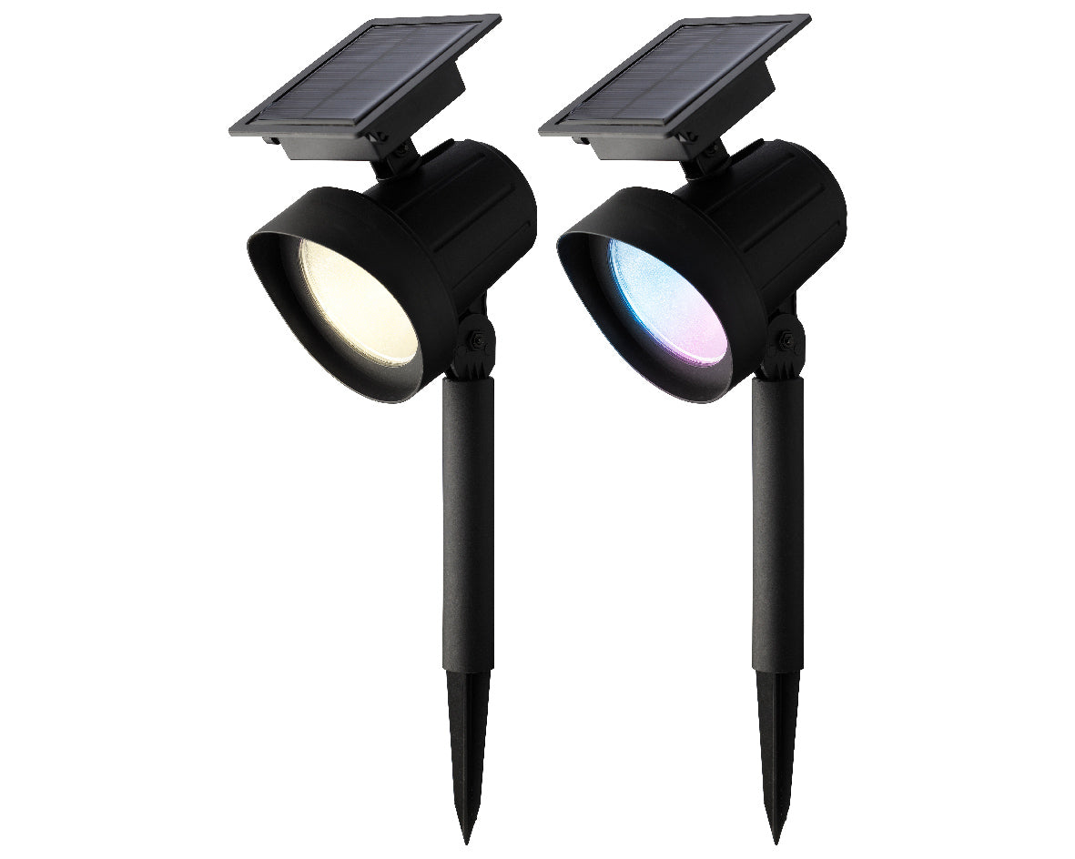 Box 2 Picchetti Solari PVC Nero 8 Funzioni - Illuminazione Esterni Multifunzionale Box 2 Picchetti Solari PVC Nero 8 Funzioni - Illuminazione Esterni Multifunzionale